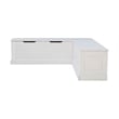 Pemberly Row Backless Wood Corner Breakfast Nook with Storage in White