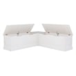 Pemberly Row Backless Wood Corner Breakfast Nook with Storage in White