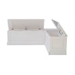Pemberly Row Backless Wood Corner Breakfast Nook with Storage in White