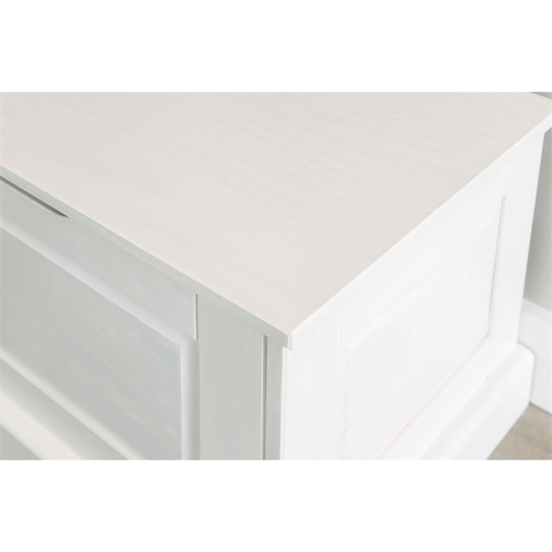 Pemberly Row Backless Wood Corner Breakfast Nook with Storage in White