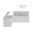 Pemberly Row Backless Wood Corner Breakfast Nook with Storage in White