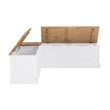 Pemberly Row Natural White Wood Nook With Beige Polyester Fabric Cushions