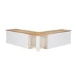 Pemberly Row Natural White Wood Nook With Beige Polyester Fabric Cushions
