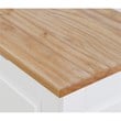 Pemberly Row Natural White Wood Nook With Beige Polyester Fabric Cushions