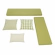Pemberly Row Natural White Wood Nook With Green Polyester Fabric Cushions