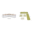 Pemberly Row Natural White Wood Nook With Green Polyester Fabric Cushions