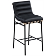 Pemberly Row Contemporary Vegan Leather Bar Stool in Soft Black