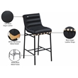 Pemberly Row Contemporary Vegan Leather Bar Stool in Soft Black