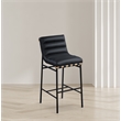 Pemberly Row Contemporary Vegan Leather Bar Stool in Soft Black