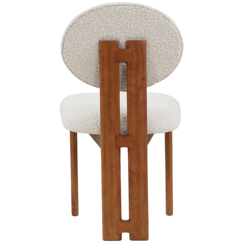 Pemberly Row Mid-Century Cream Boucle Fabric Dining Chair (Set of 2)