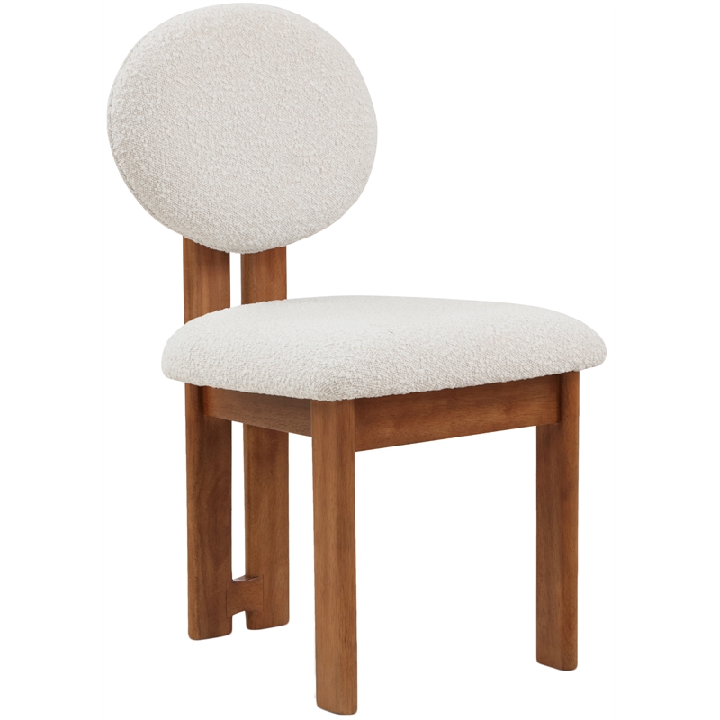 Pemberly Row Mid-Century Cream Boucle Fabric Dining Chair (Set of 2)