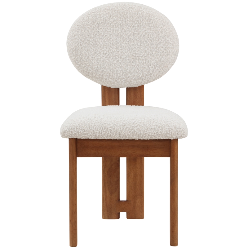 Pemberly Row Mid-Century Cream Boucle Fabric Dining Chair (Set of 2)