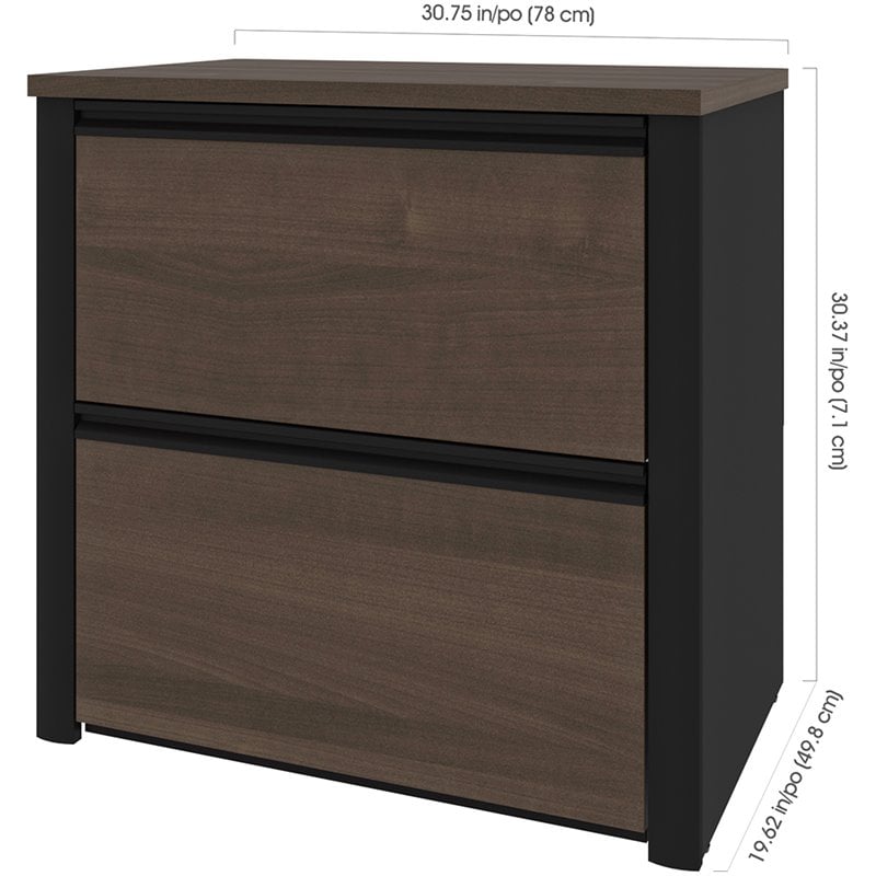 Pemberly Row 2 Drawer Lateral File Cabinet in Antigua and Black