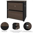 Pemberly Row 2 Drawer Lateral File Cabinet in Antigua and Black