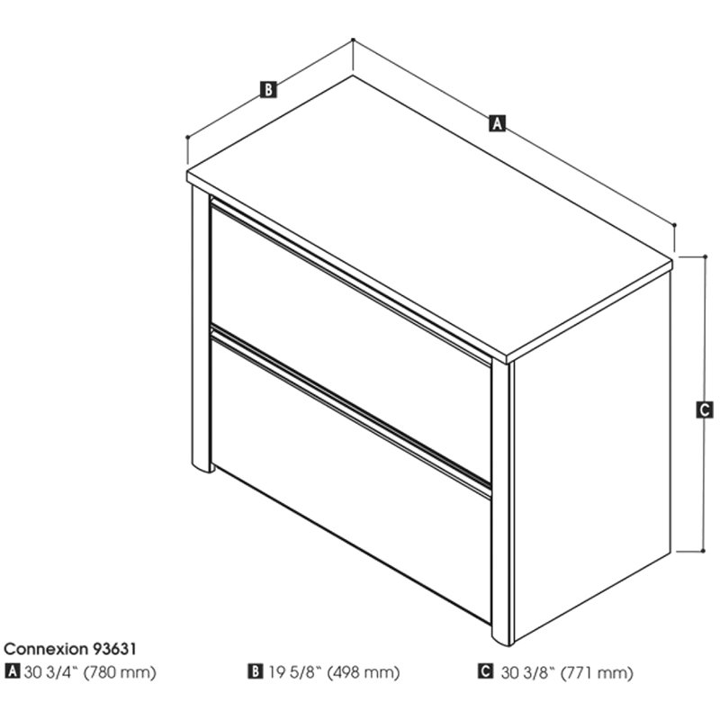 Pemberly Row 2 Drawer Lateral File Cabinet in Antigua and Black