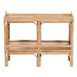 Pemberly Row Modern Bohemian Natural Brown Rattan Console Table