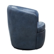 Pemberly Row Vintage Navy All Italian Leather Swivel Club Chair