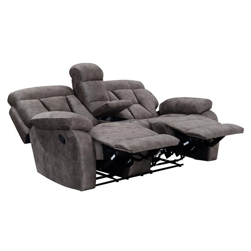 Pemberly Row Contemporary Mushroom Sofa and Loveseat 2-Piece Set