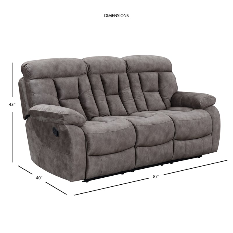 Pemberly Row Contemporary Mushroom Sofa and Loveseat 2-Piece Set