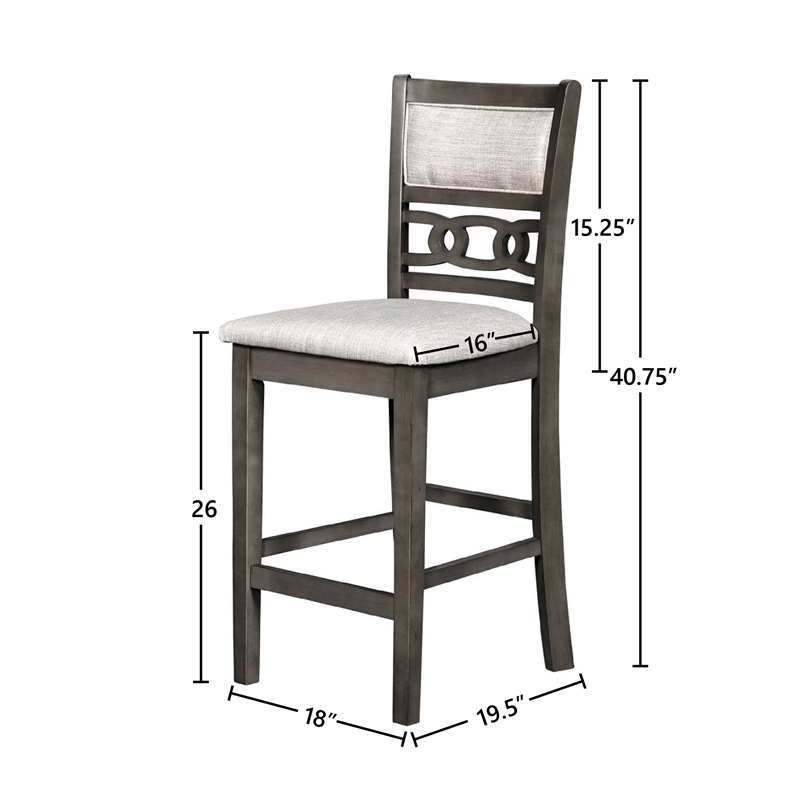 Pemberly Row Modern 5-Piece Transitional Wood Dining Set in Gray