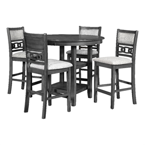 Pemberly Row Modern 5-Piece Transitional Wood Dining Set in Gray