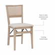Pemberly Row Pad Back Wood Set of Two Folding Chairs in Graywash