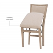 Pemberly Row Pad Back Wood Set of Two Folding Chairs in Graywash