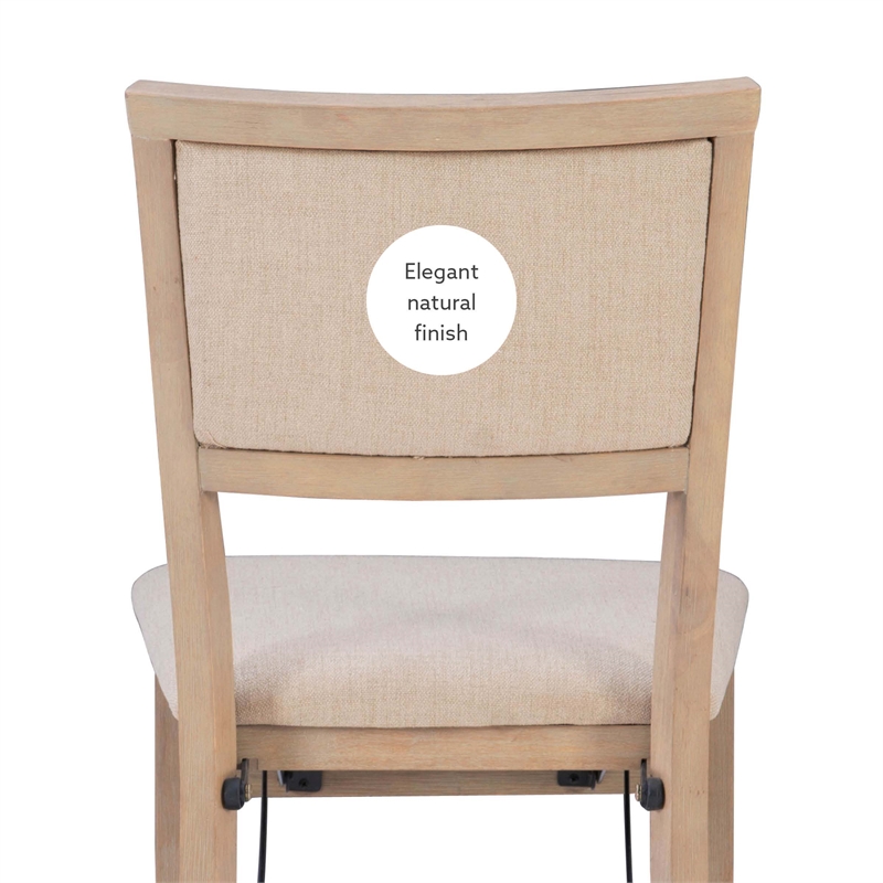 Pemberly Row Pad Back Wood Set of Two Folding Chairs in Graywash