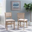 Pemberly Row Pad Back Wood Set of Two Folding Chairs in Graywash