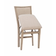 Pemberly Row Pad Back Wood Set of Two Folding Chairs in Graywash