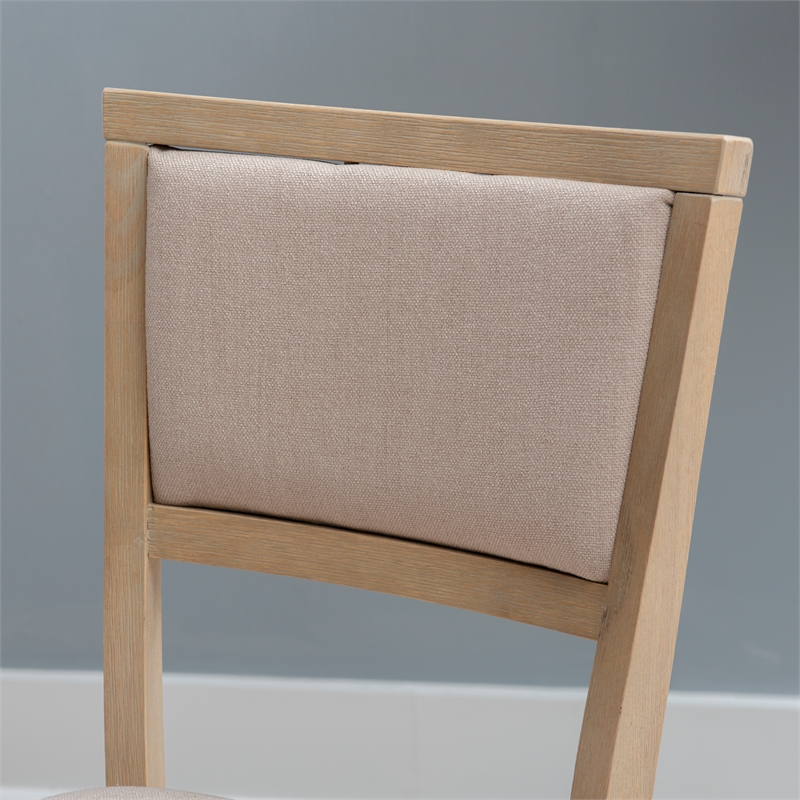 Pemberly Row Pad Back Wood Set of Two Folding Chairs in Graywash