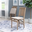 Pemberly Row Pad Back Wood Set of Two Folding Chairs in Graywash