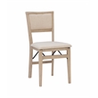 Pemberly Row Pad Back Wood Set of Two Folding Chairs in Graywash