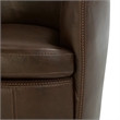 Pemberly Row Vintage Brown All Italian Leather Swivel Club Chair