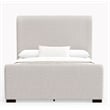 Pemberly Row Contemporary Upholstered Queen Platform Bed in Beige