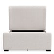 Pemberly Row Contemporary Upholstered Queen Platform Bed in Beige