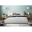 Pemberly Row Upholstered Platform King Bed in White Boucle Fabric