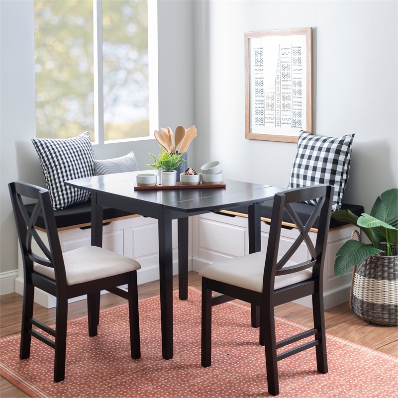 Pemberly Row 5 Piece Polyester Cushion/Pillow Set for Nook in Black