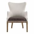 Pemberly Row Two-tone Wingback Accent Chair in Distressed Oak Finish