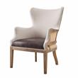 Pemberly Row Two-tone Wingback Accent Chair in Distressed Oak Finish