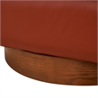 Pemberly Row Caramel Top Grain Leather Wood Base Swivel Barrel Chair