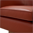 Pemberly Row Caramel Top Grain Leather Wood Base Swivel Barrel Chair