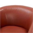 Pemberly Row Caramel Top Grain Leather Wood Base Swivel Barrel Chair