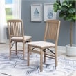 Pemberly Row Mission Back Wood Set of Two Folding Chairs in Graywash