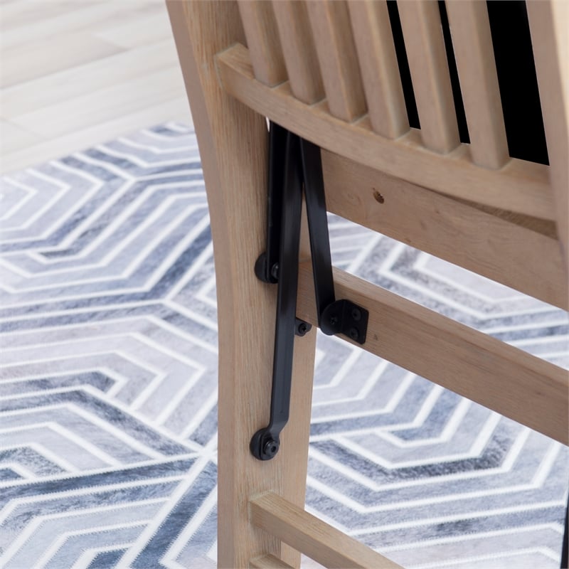 Pemberly Row Mission Back Wood Set of Two Folding Chairs in Graywash