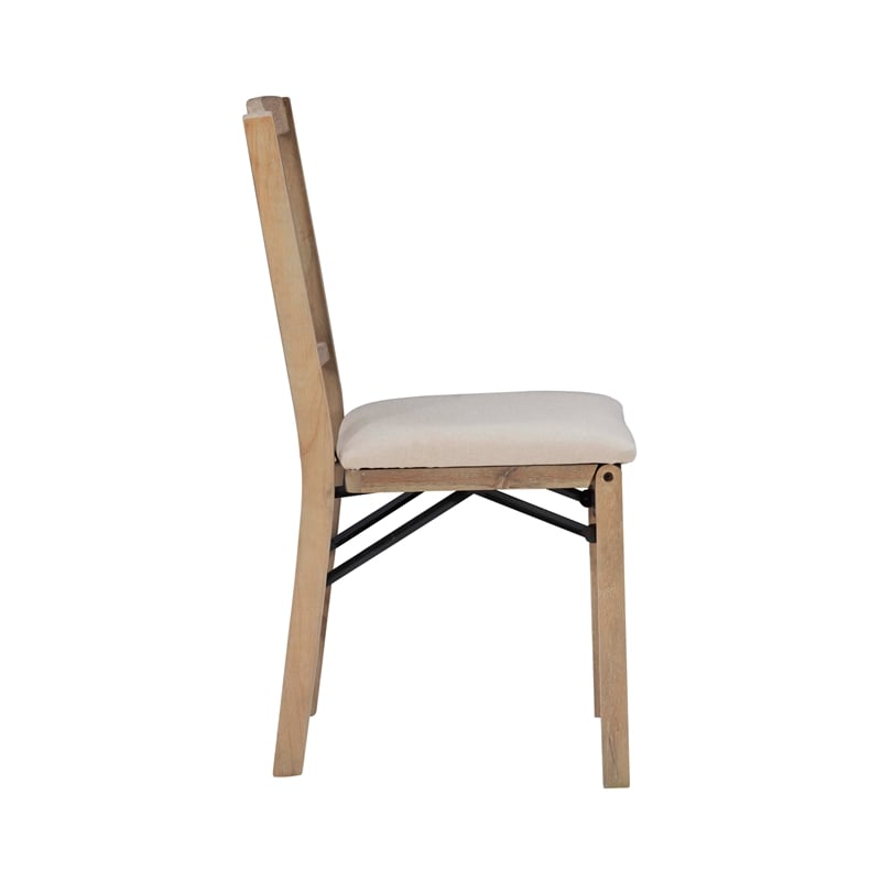 Pemberly Row Mission Back Wood Set of Two Folding Chairs in Graywash