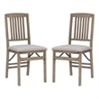 Pemberly Row Mission Back Wood Set of Two Folding Chairs in Graywash