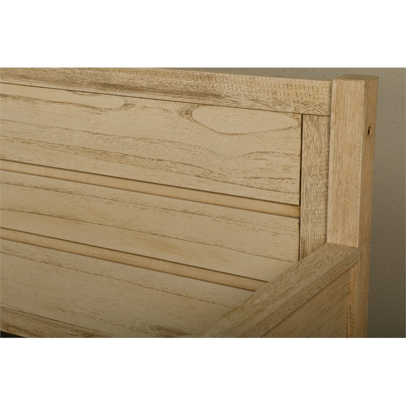 Pemberly Row Wood Daybed w/ Trundle in Weathered White w/ Mattresses