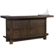 Pemberly Row Wood Home Bar with 4 Shelves and 3 Drawers in Tobacco Leaf
