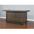 Pemberly Row Wood Home Bar with 4 Shelves and 3 Drawers in Tobacco Leaf